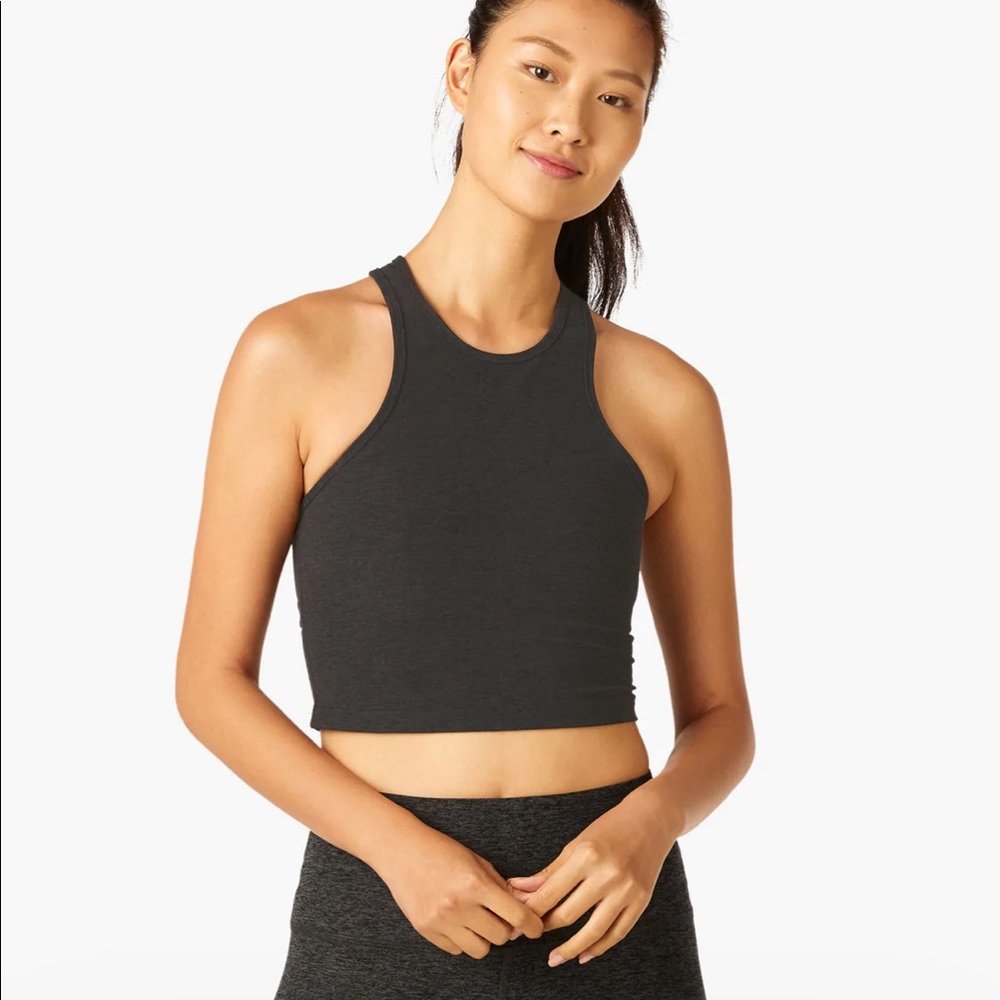 Beyond Yoga Spacedye Studio Cropped Tank Darkest Night